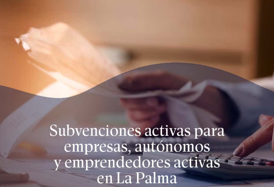 Subvenciones activas para empresas, autónomos y emprendedores activas en La Palma
