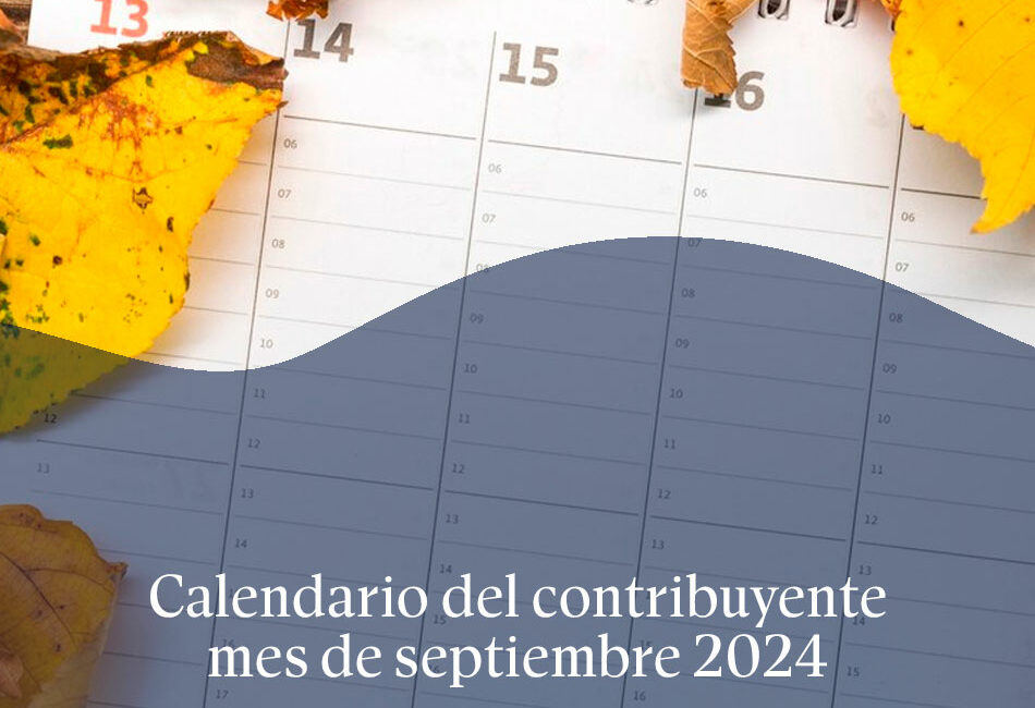 Calendario contribuyente septiembre de 2024