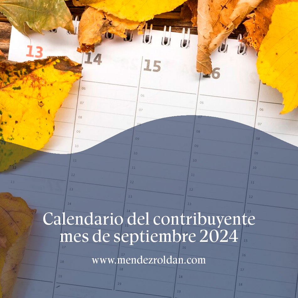 Calendario contribuyente septiembre de 2024